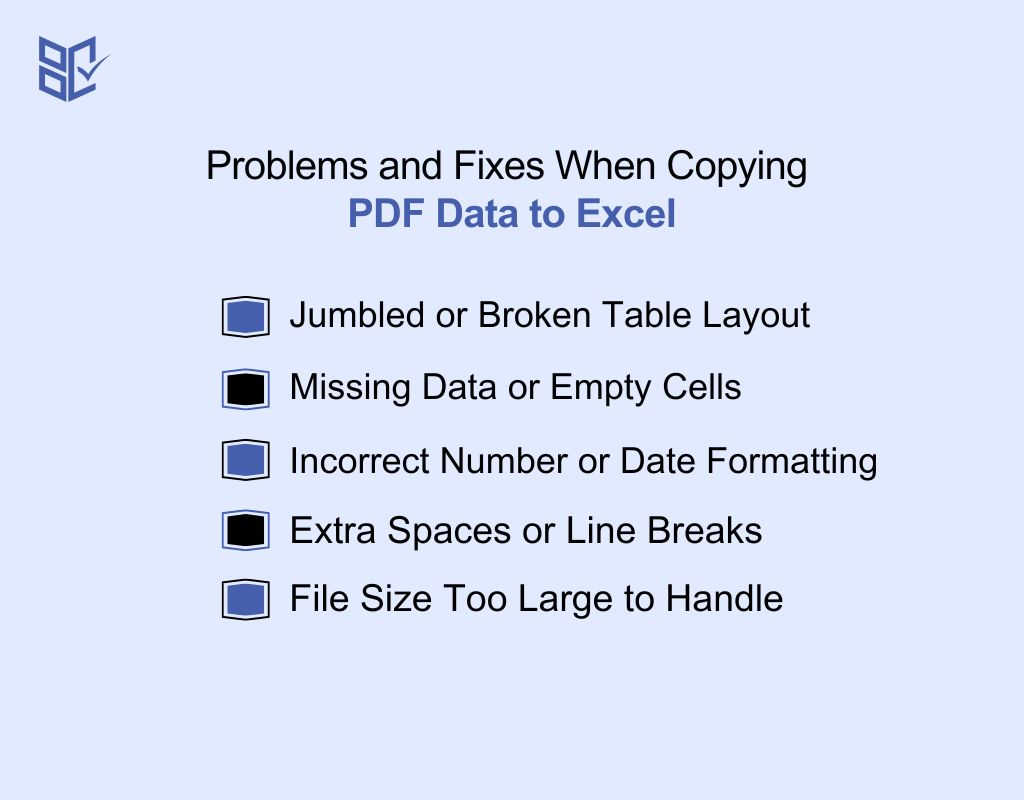 Problems and Fixes When Copying PDF Data to Excel